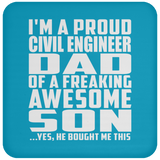 Proud Civil Engineer Dad Of Awesome Son - Drink Coaster