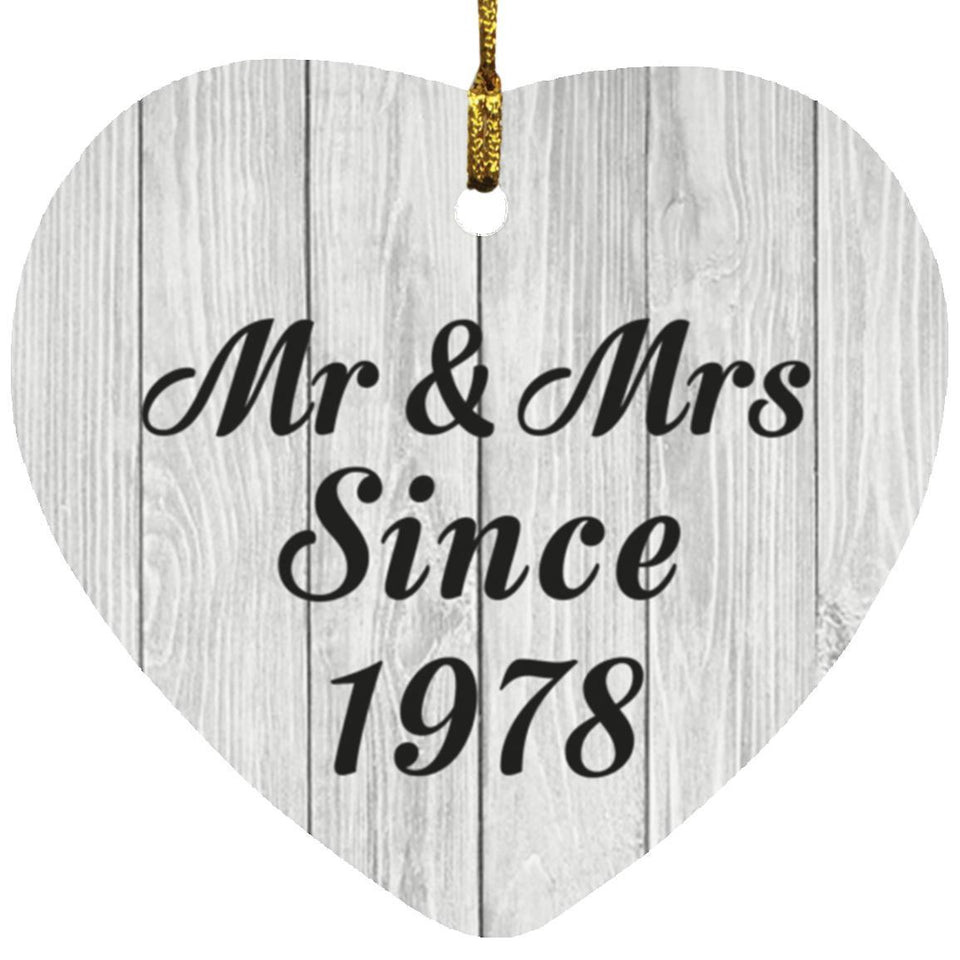 46th Anniversary Mr & Mrs Since 1978 - Heart Ornament F