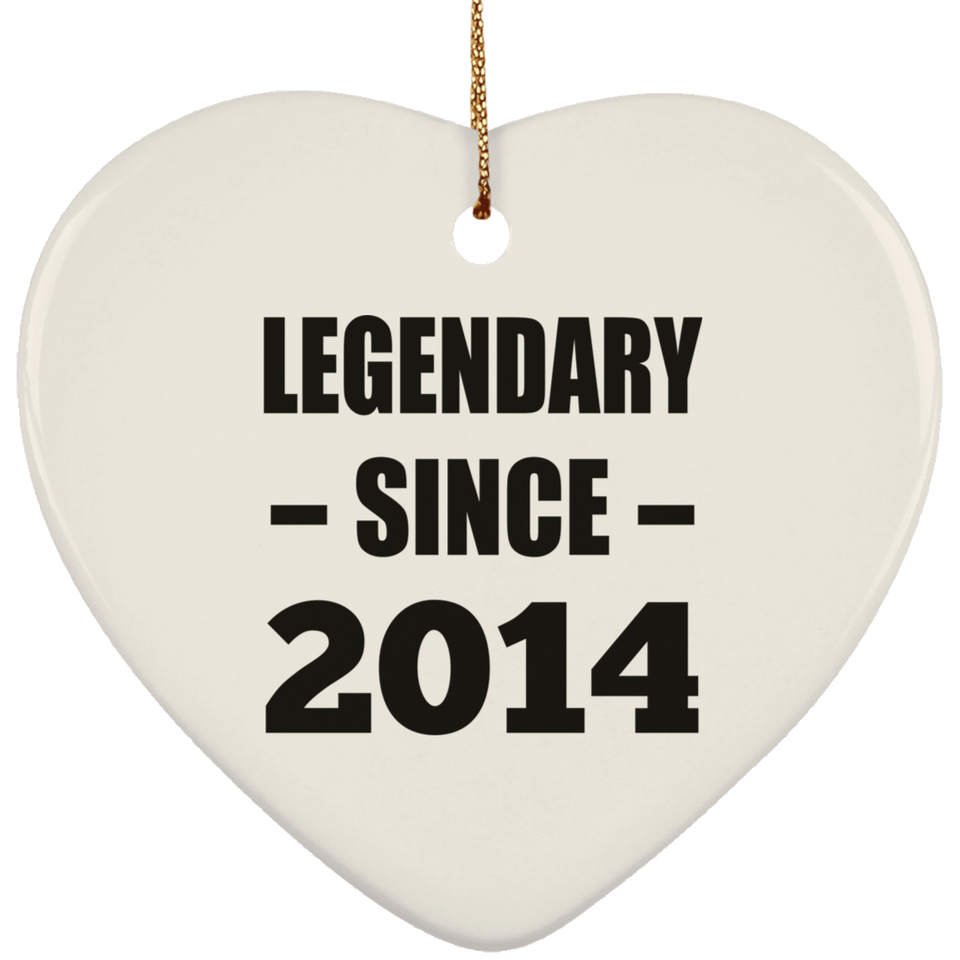 10th Birthday Legendary Since 2014 - Heart Ornament