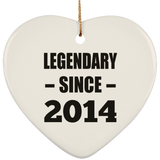 10th Birthday Legendary Since 2014 - Heart Ornament