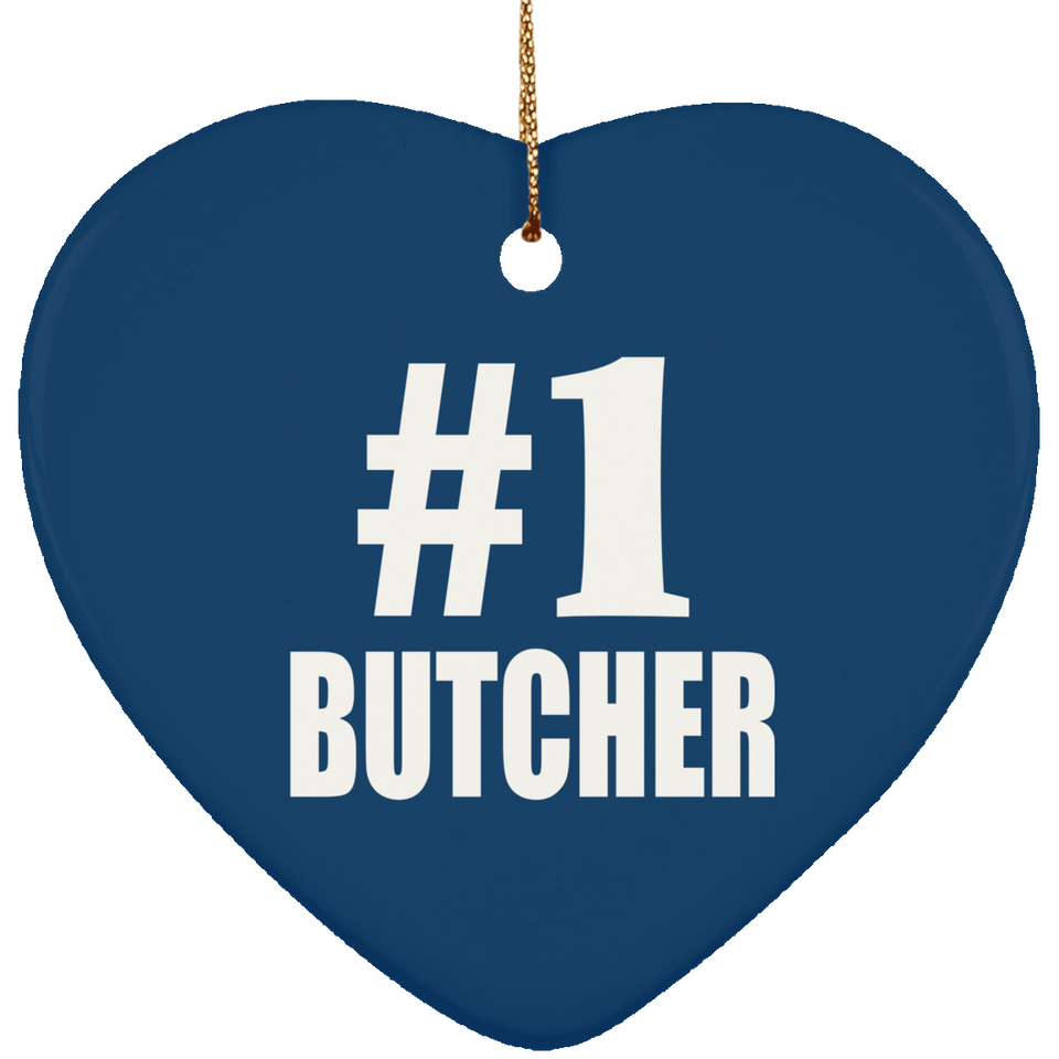 Number One #1 Butcher - Heart Ornament