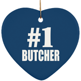 Number One #1 Butcher - Heart Ornament