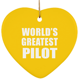 World's Greatest Pilot - Heart Ornament