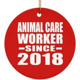 Animal Care Worker Since 2018 - Circle Ornament