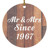 57th Anniversary Mr & Mrs Since 1967 - Circle Ornament E