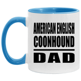 American English Coonhound Dad - 11oz Accent Mug Blue