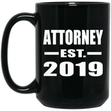 Attorney Established EST. 2019 - 15oz Coffee Mug Black