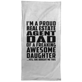 Proud Real Estate Agent Dad Of Awesome Daughter - Hand Towel