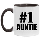 Number One #1 Auntie - 11oz Accent Mug Black