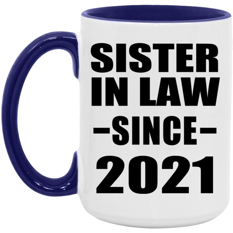 Sister In Law Since 2021 - 15oz Accent Mug Purple