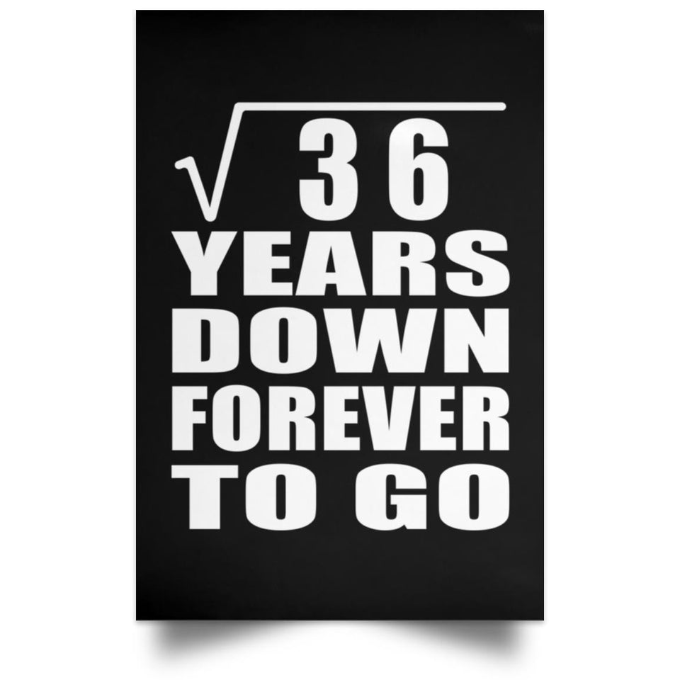 6th Anniversary Square Root of 36 Years Down Forever To Go - Poster Portrait