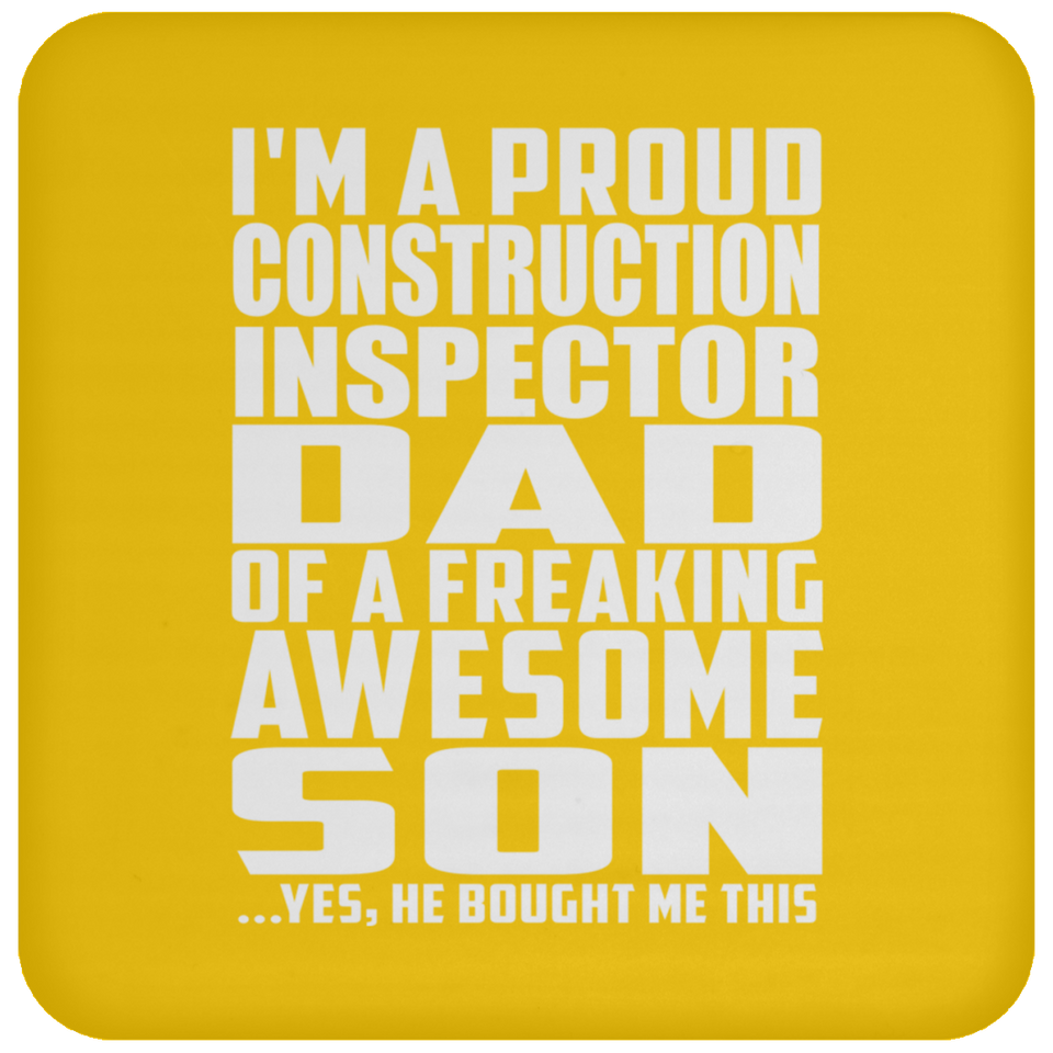 Proud Construction Inspector Dad Of Awesome Son - Drink Coaster