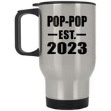 Pop-Pop Established EST. 2023 - Silver Travel Mug