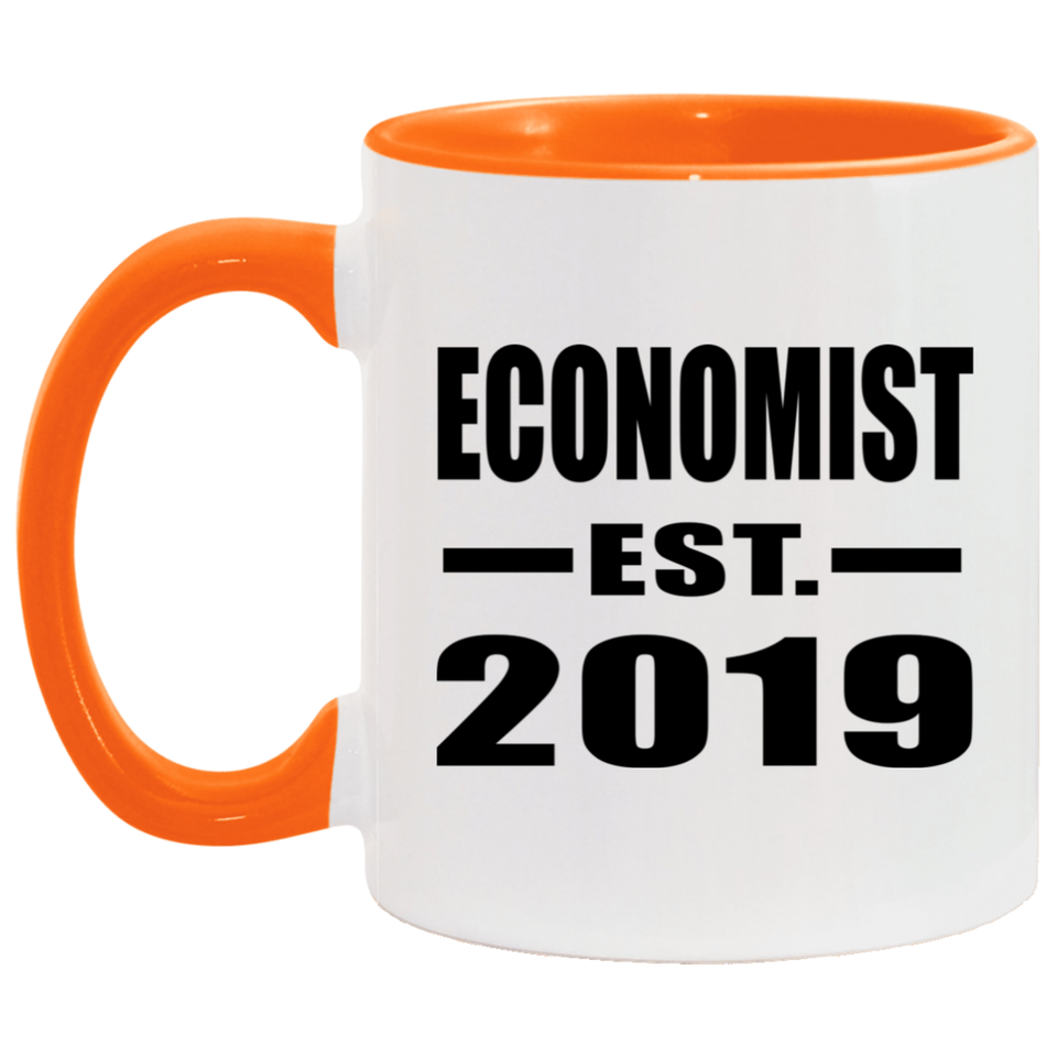 Economist Established EST. 2019 - 11oz Accent Mug Orange
