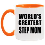 World's Greatest Step Mom - 11oz Accent Mug Orange