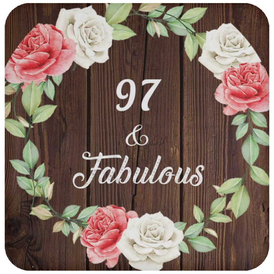 97th Birthday 97 & Fabulous - Drink Coaster A