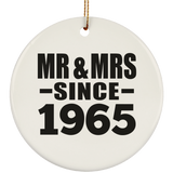 59th Anniversary Mr & Mrs Since 1965 - Circle Ornament