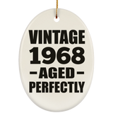 56th Birthday Vintage 1968 Aged Perfectly - Oval Ornament