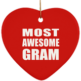 Most Awesome Gram - Heart Ornament