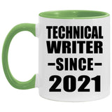 Technical Writer Since 2021 - 11oz Accent Mug Green