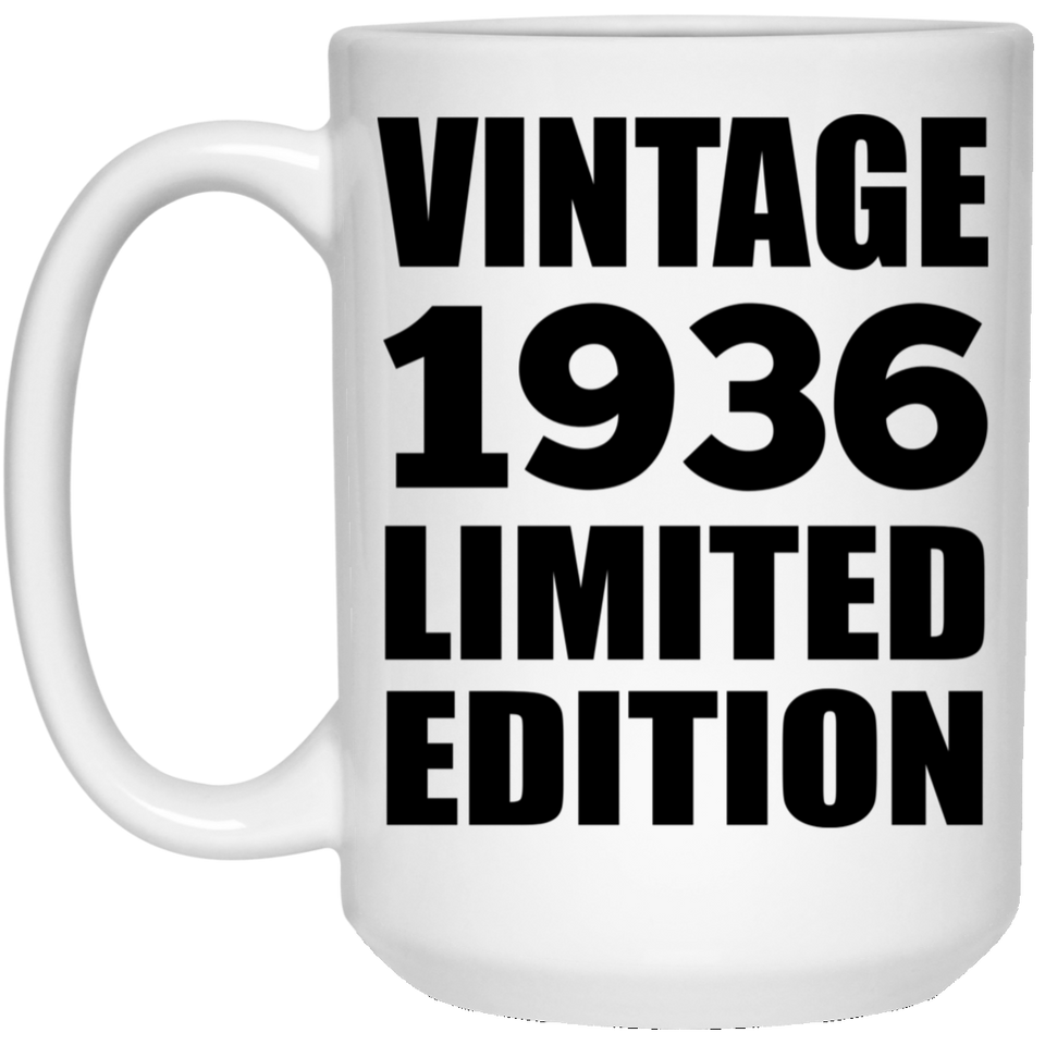 88th Birthday Vintage 1936 Limited Edition - 15oz Coffee Mug