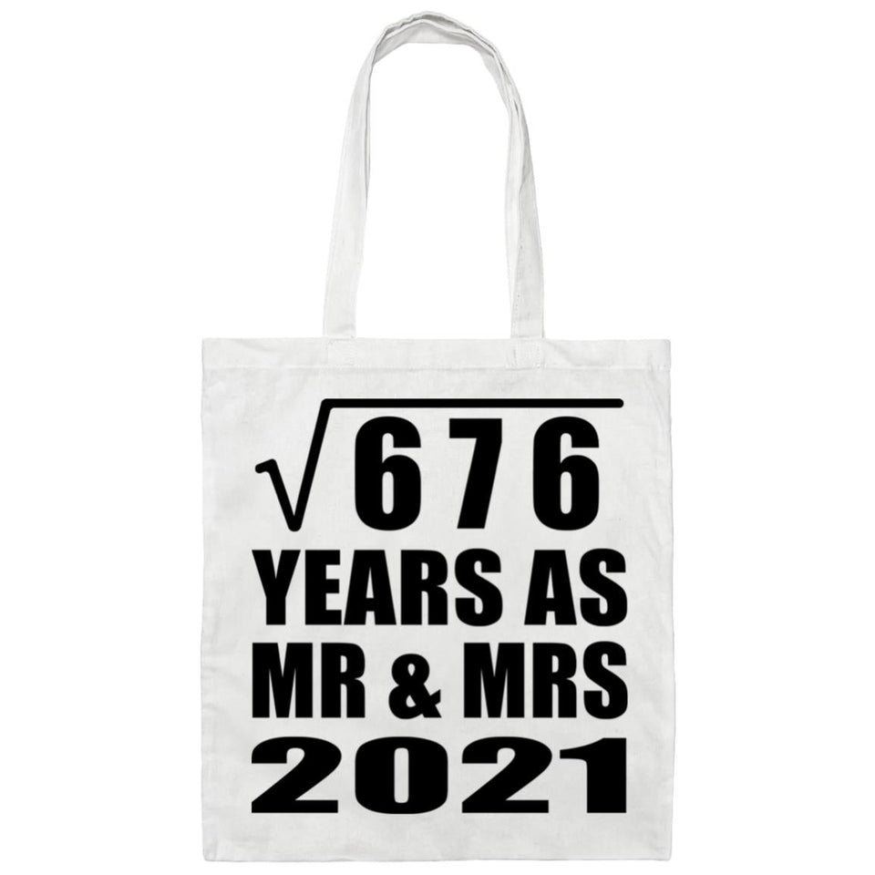 26th Anniversary Square Root of 676 Years As Mr & Mrs 2021 - Tote Bag White