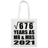 26th Anniversary Square Root of 676 Years As Mr & Mrs 2021 - Tote Bag White