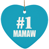 Number One #1 Mamaw - Heart Ornament
