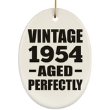 70th Birthday Vintage 1954 Aged Perfectly - Oval Ornament