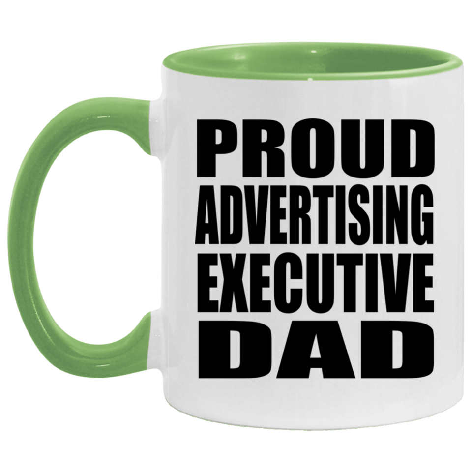 Proud Advertising Executive Dad - 11oz Accent Mug Green