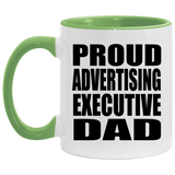 Proud Advertising Executive Dad - 11oz Accent Mug Green
