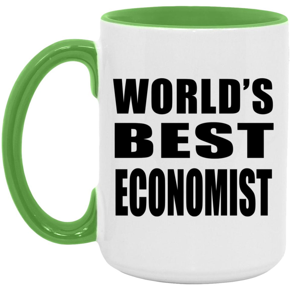 World's Best Economist - 15oz Accent Mug Green