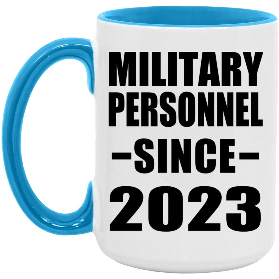 Military Personnel Since 2023 - 15oz Accent Mug Blue