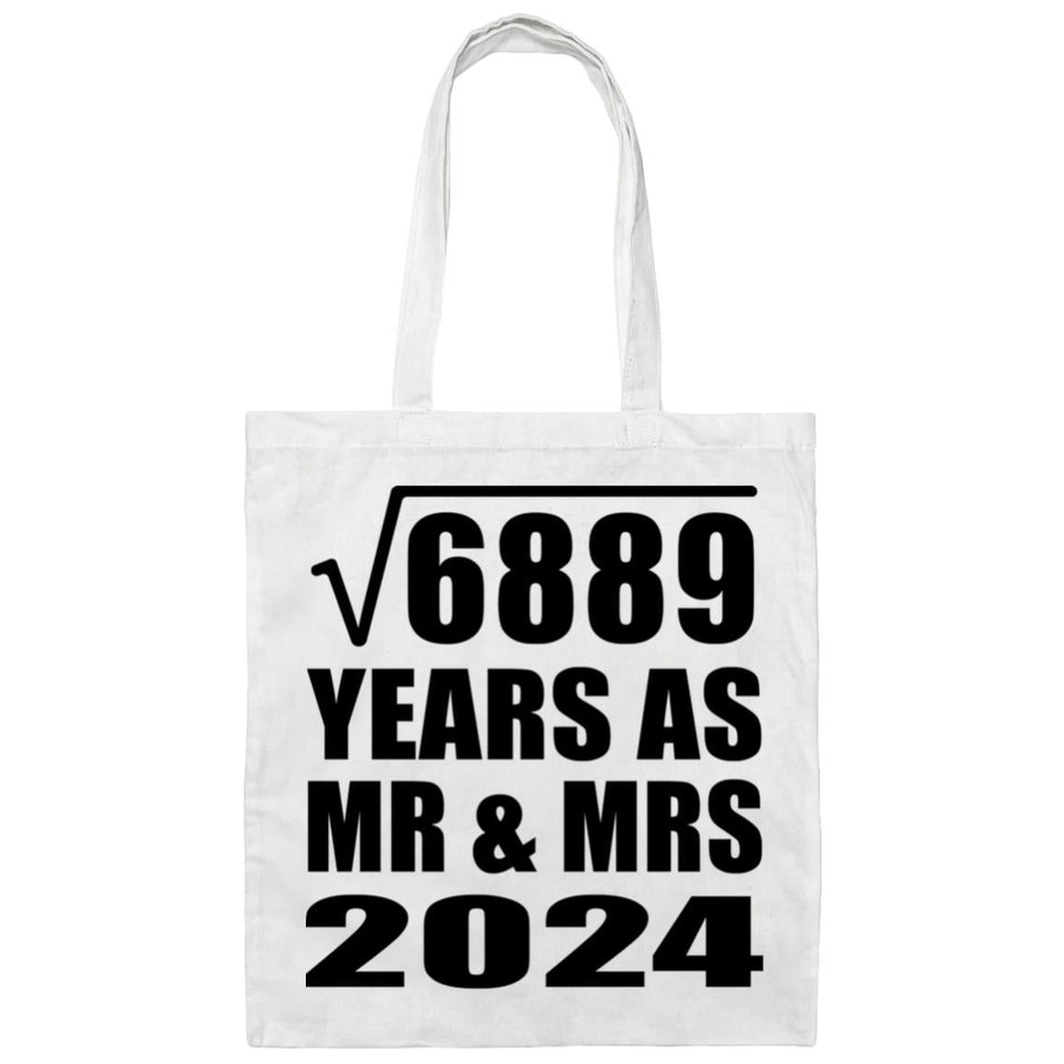 83rd Anniversary Square Root of 6889 Years As Mr & Mrs 2024 - Tote Bag White