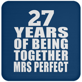 27th Anniversary 27 Years Of Being Mrs Perfect - Drink Coaster