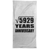 77th Anniversary Square Root of 5929 Years Anniversary - Hand Towel