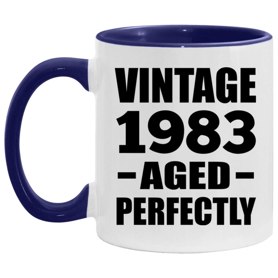 41st Birthday Vintage 1983 Aged Perfectly - 11oz Accent Mug Purple
