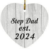 Step Dad Established Est. 2024 - Heart Ornament F