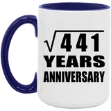 21st Anniversary Square Root of 441 Years Anniversary - 15oz Accent Mug Purple