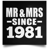 43rd Anniversary Mr & Mrs Since 1981 - Poster Square
