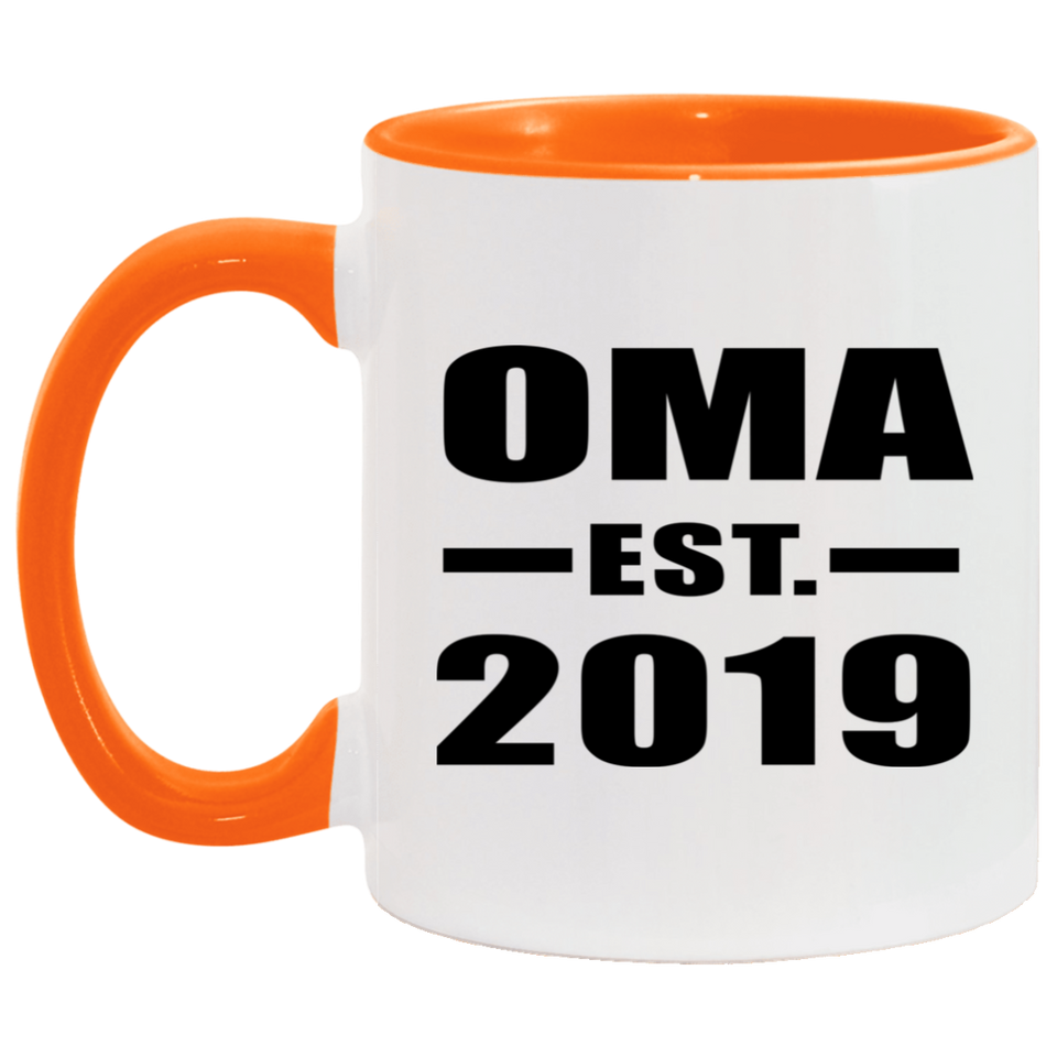 Oma Established EST. 2019 - 11oz Accent Mug Orange