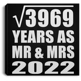 63rd Anniversary Square Root of 3969 Years As Mr & Mrs 2022 - Canvas Square