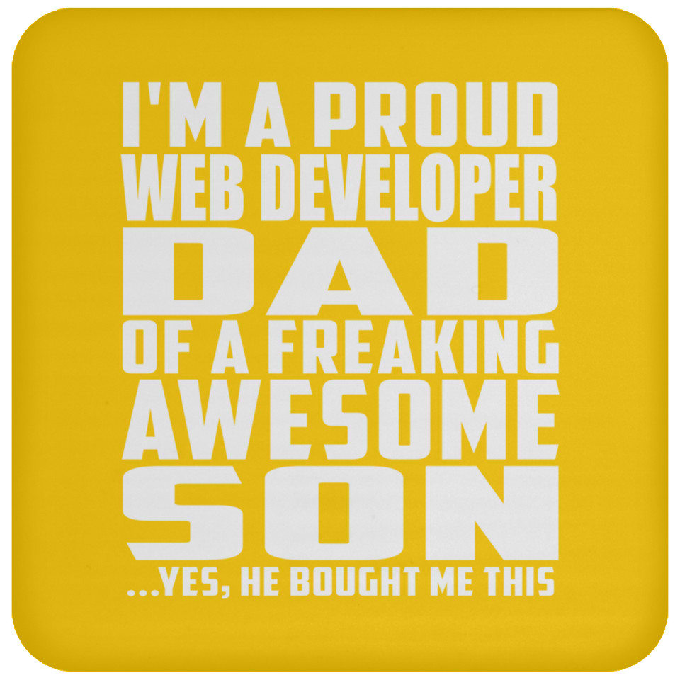 Proud Web Developer Dad Of Awesome Son - Drink Coaster