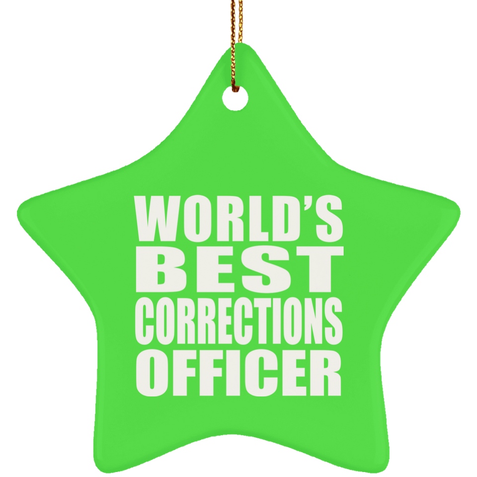 World's Best Corrections Officer - Star Ornament