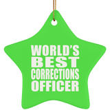 World's Best Corrections Officer - Star Ornament