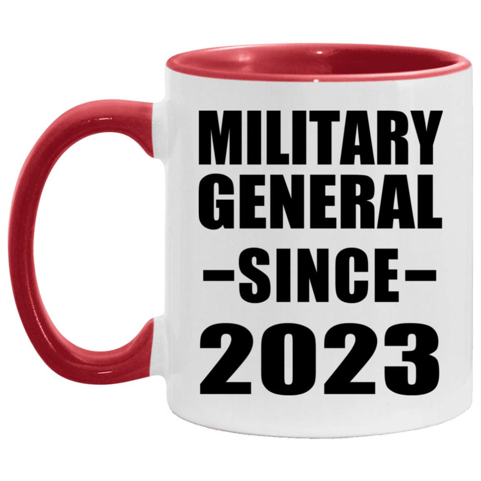 Military General Since 2023 - 11oz Accent Mug Red