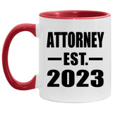 Attorney Established EST. 2023 - 11oz Accent Mug Red