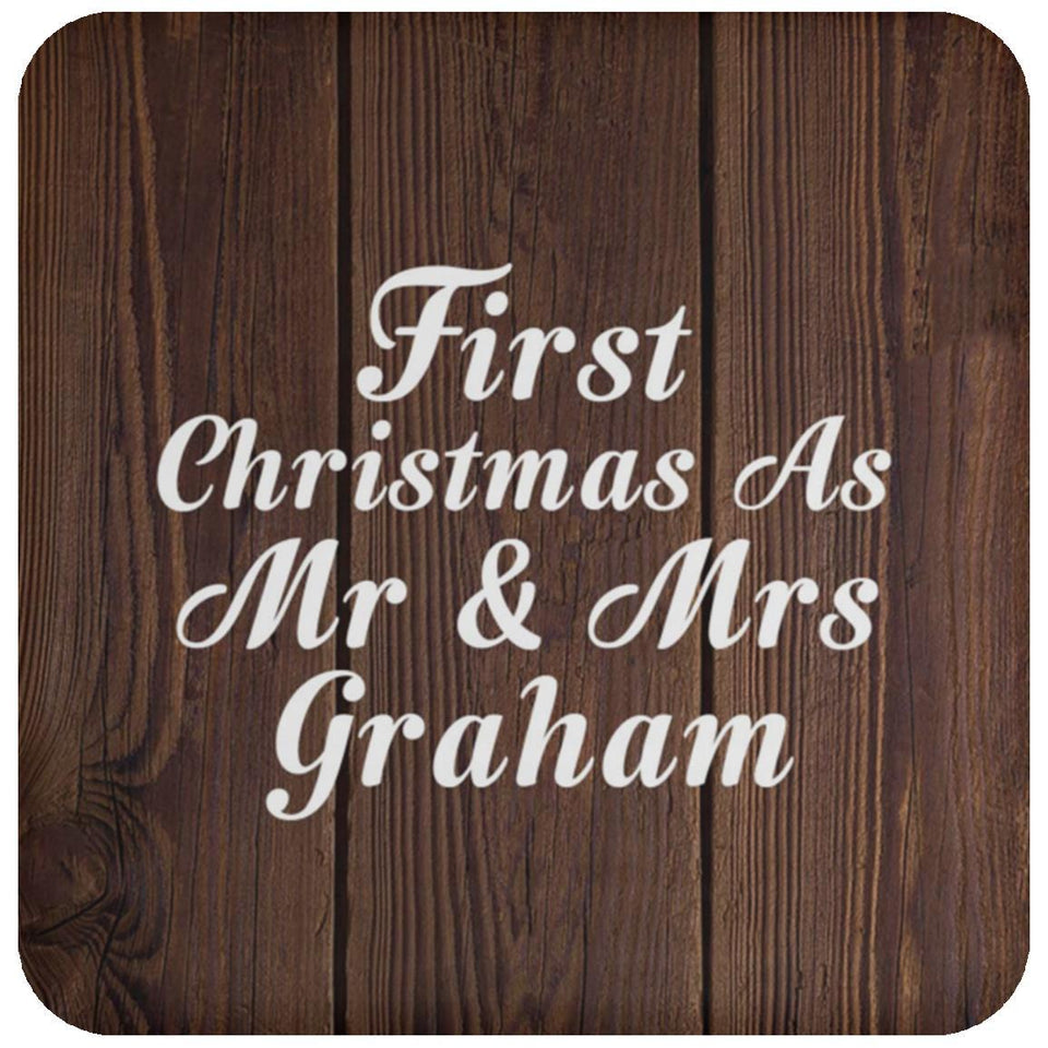 First Christmas As Mr & Mrs Graham - Drink Coaster D