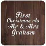 First Christmas As Mr & Mrs Graham - Drink Coaster D