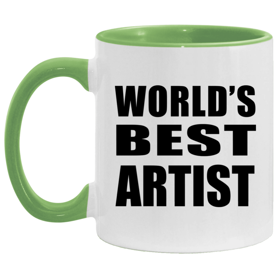 World's Best Artist - 11oz Accent Mug Green
